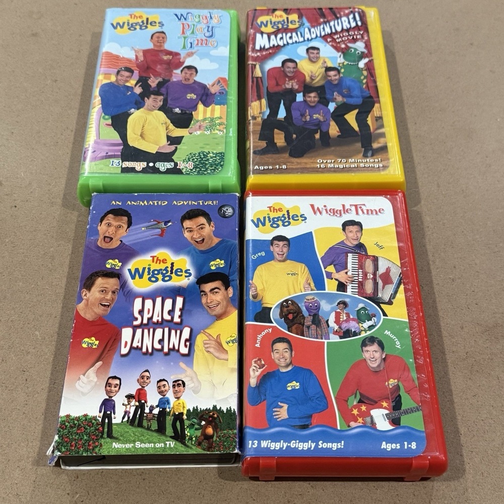 The Wiggles VHS Lot VTG Y2K Space Dancing Wiggle Time Magical Adventure Play